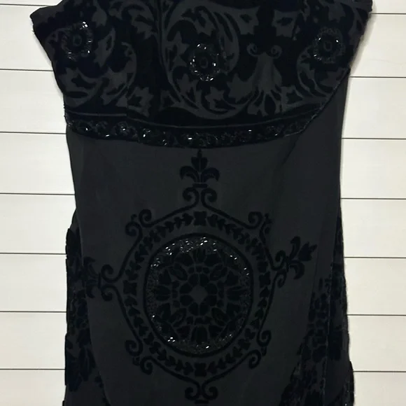 Vintage Sue Wong Dress Gown Size 10 Halter Prom Formal Beaded Fringe Silk Blend - Picture 14 of 16